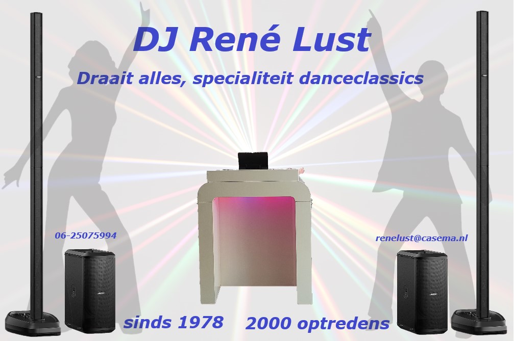 DJ René Lust draaide sinds 1978 op circa 2000 feesten. Was ban 1982 t/m 1986 de vaste DJ van Turbo 2000 in Uitgeest (later Bobs).